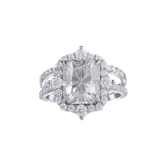 Quinn 2.0 Radiant Cut Moissanite Bride Set in 925 Sterling Silver