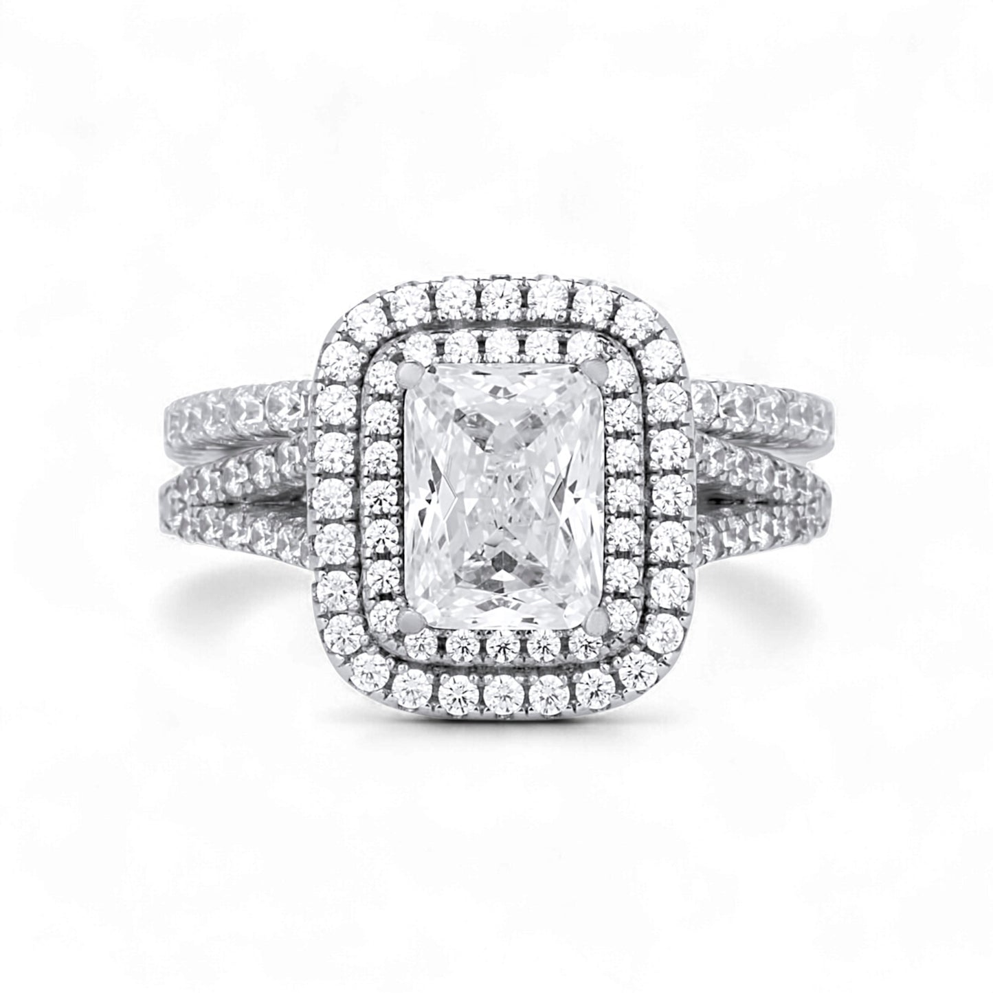 Kylie Radiant Cut CZ Bride Set in 925 Sterling Silver