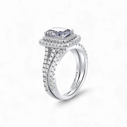 Kylie Radiant Cut CZ Bride Set in 925 Sterling Silver