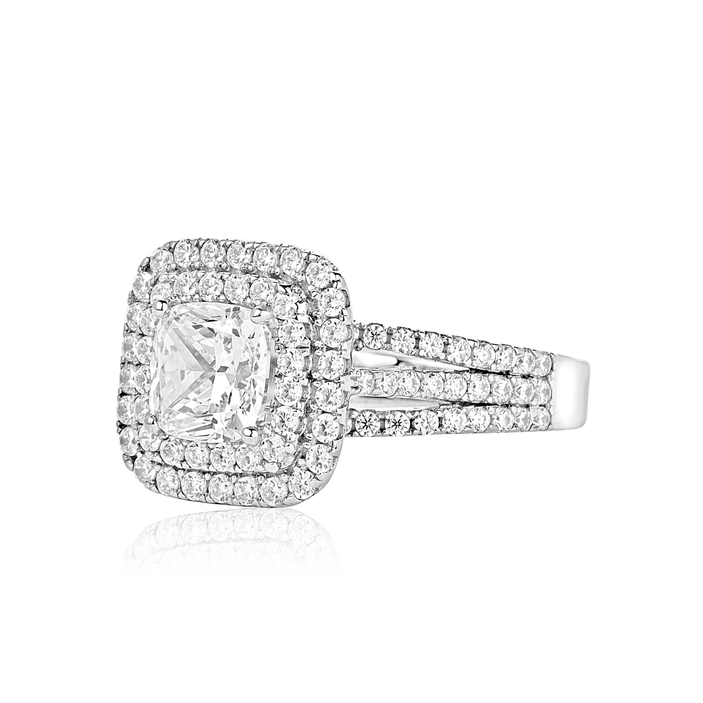Lovely Princess Cut CZ Engagement Ring in 925 Sterling Silver
