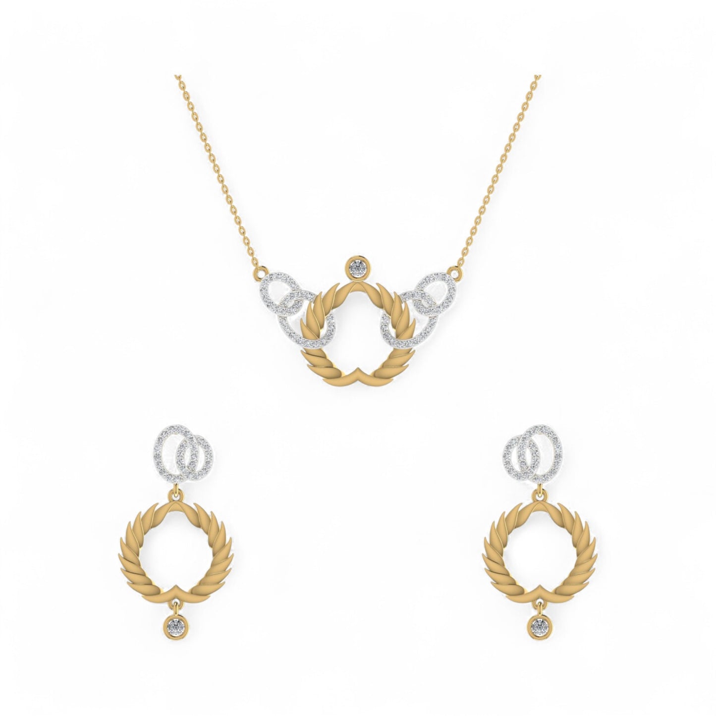 Infinity Heart Natural Diamonds Earrings in 18KT Gold