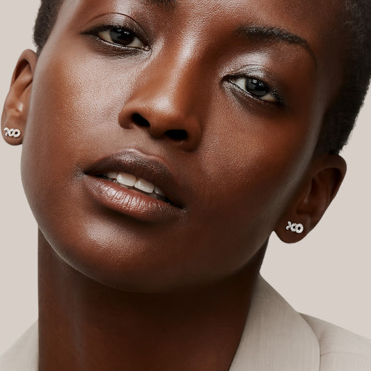 XOXO Mini Natural Diamond Studs in 18KT Gold