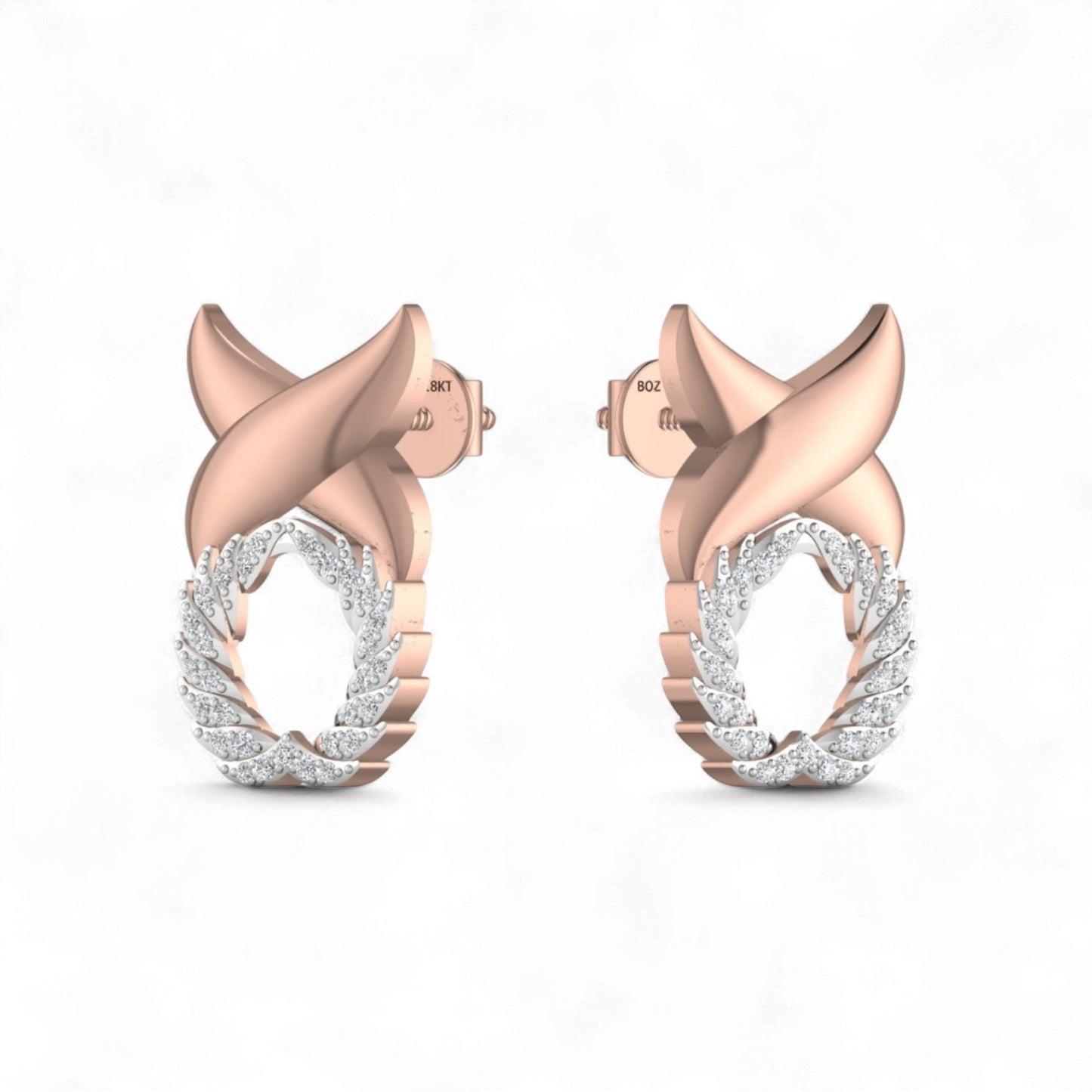 XO Diamond Earrings in 18KT Gold
