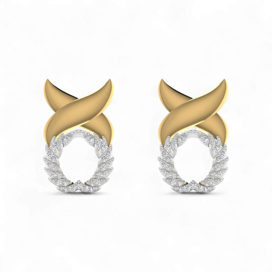 XO Diamond Earrings in 18KT Gold