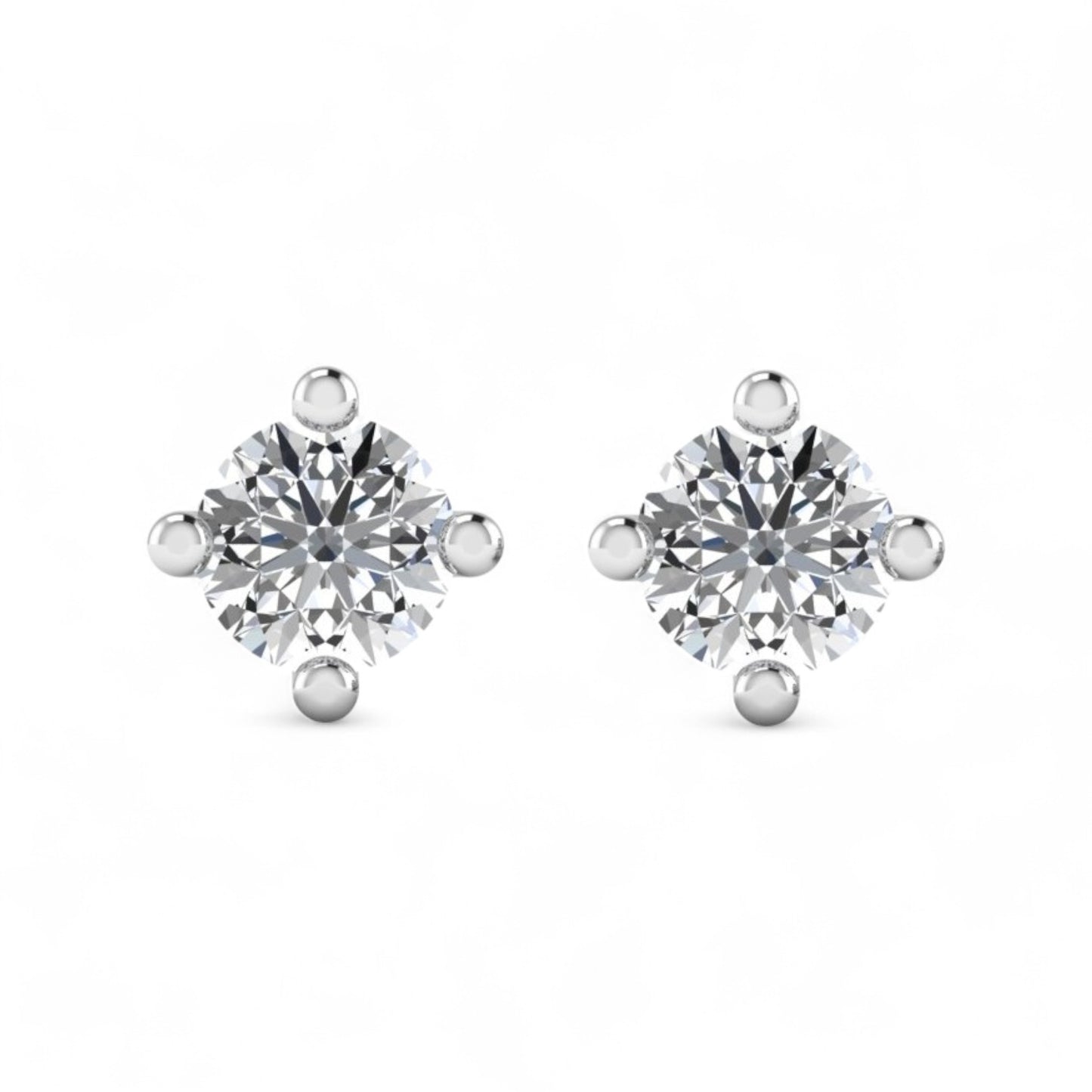 Moissanite Studs in 925 Sterling Silver