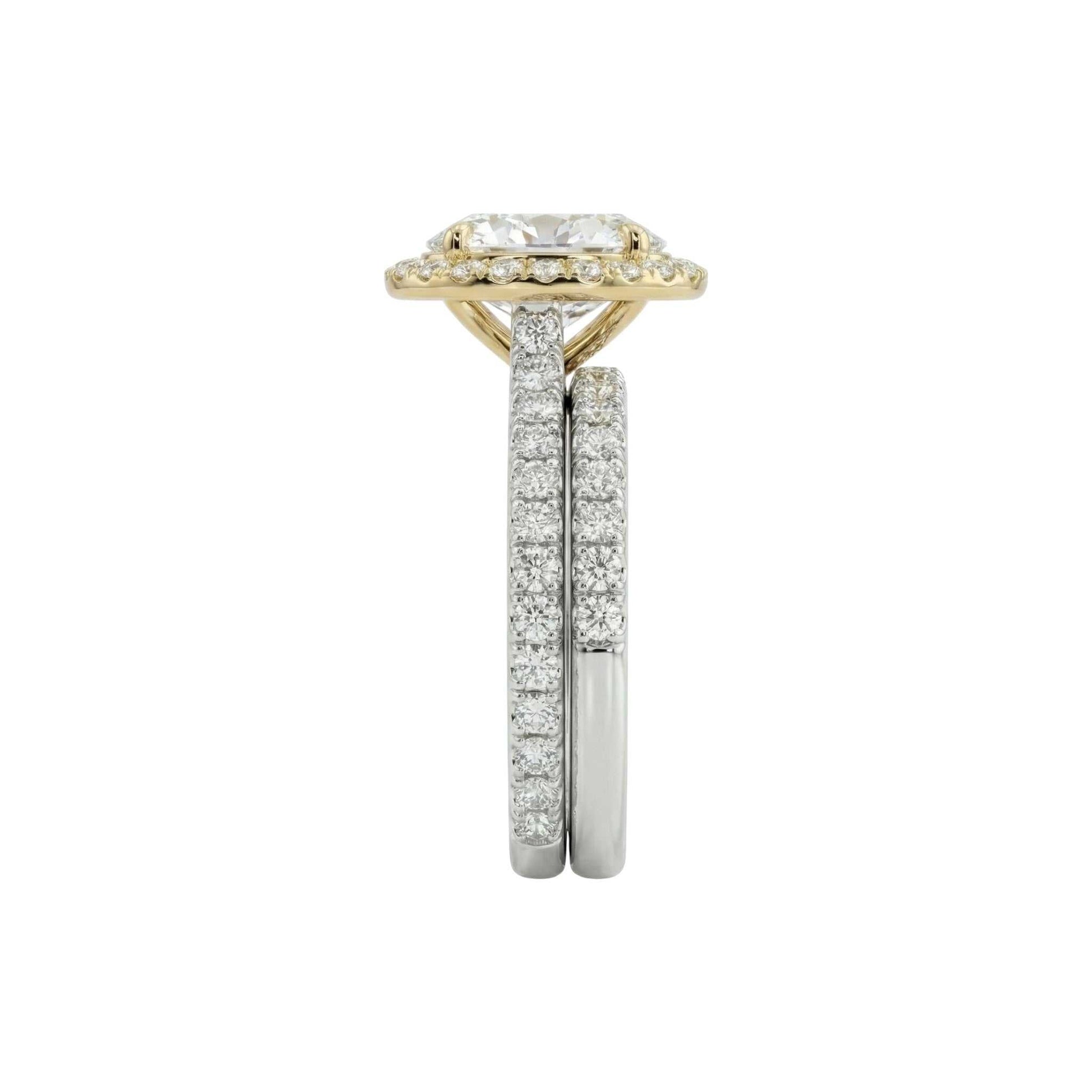 Set of diamond rings on a white background