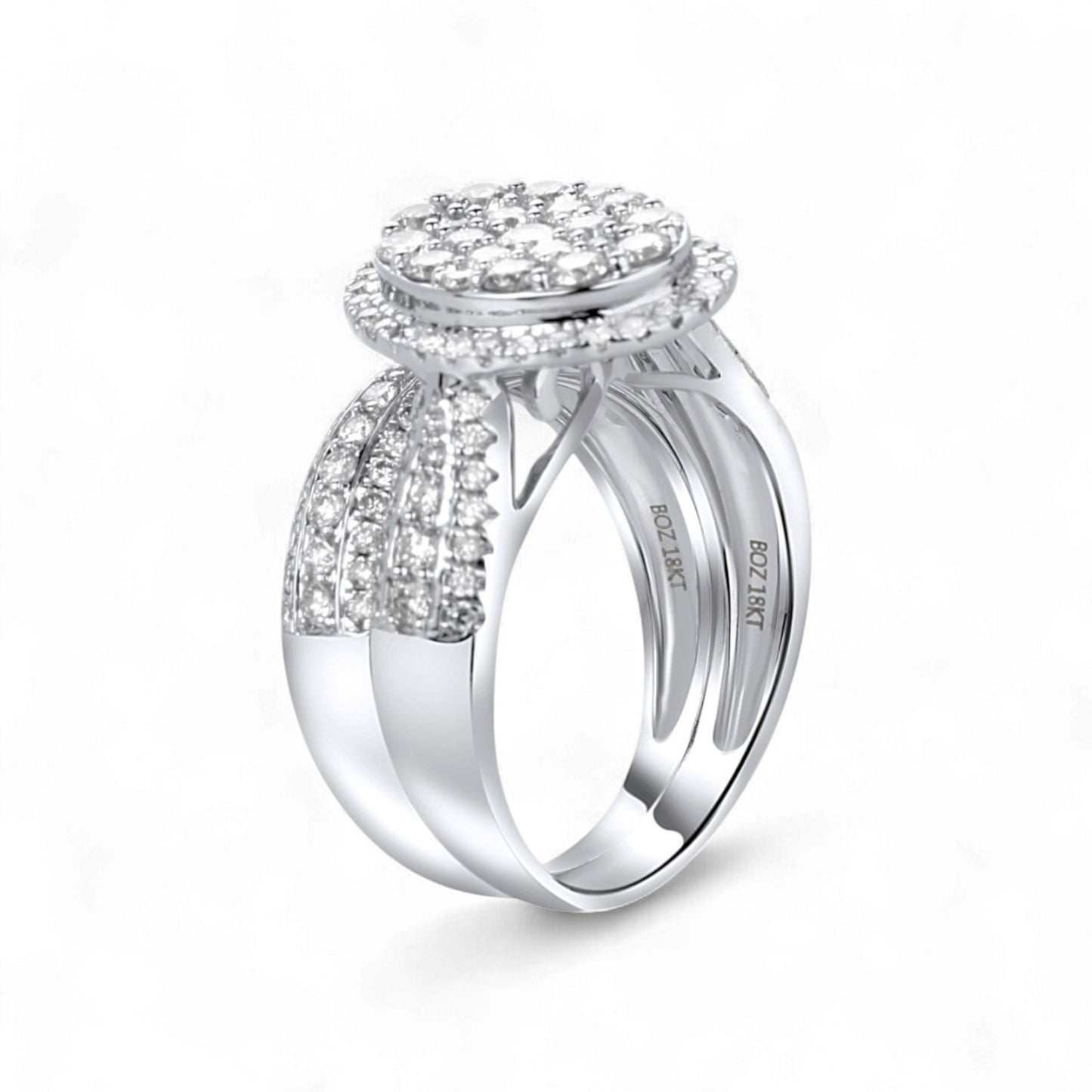 Amanda Oval Cut Natural Diamonds Bride Set in 18KT Gold