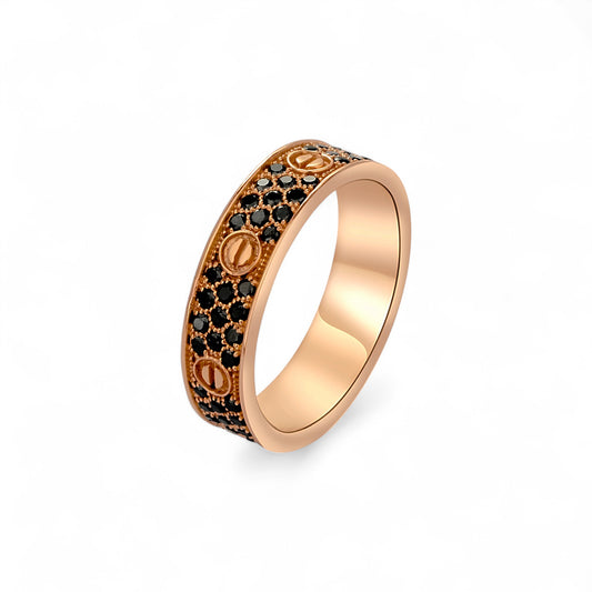 Love Inspired 6mm Black Diamond Band in 18K Gold
