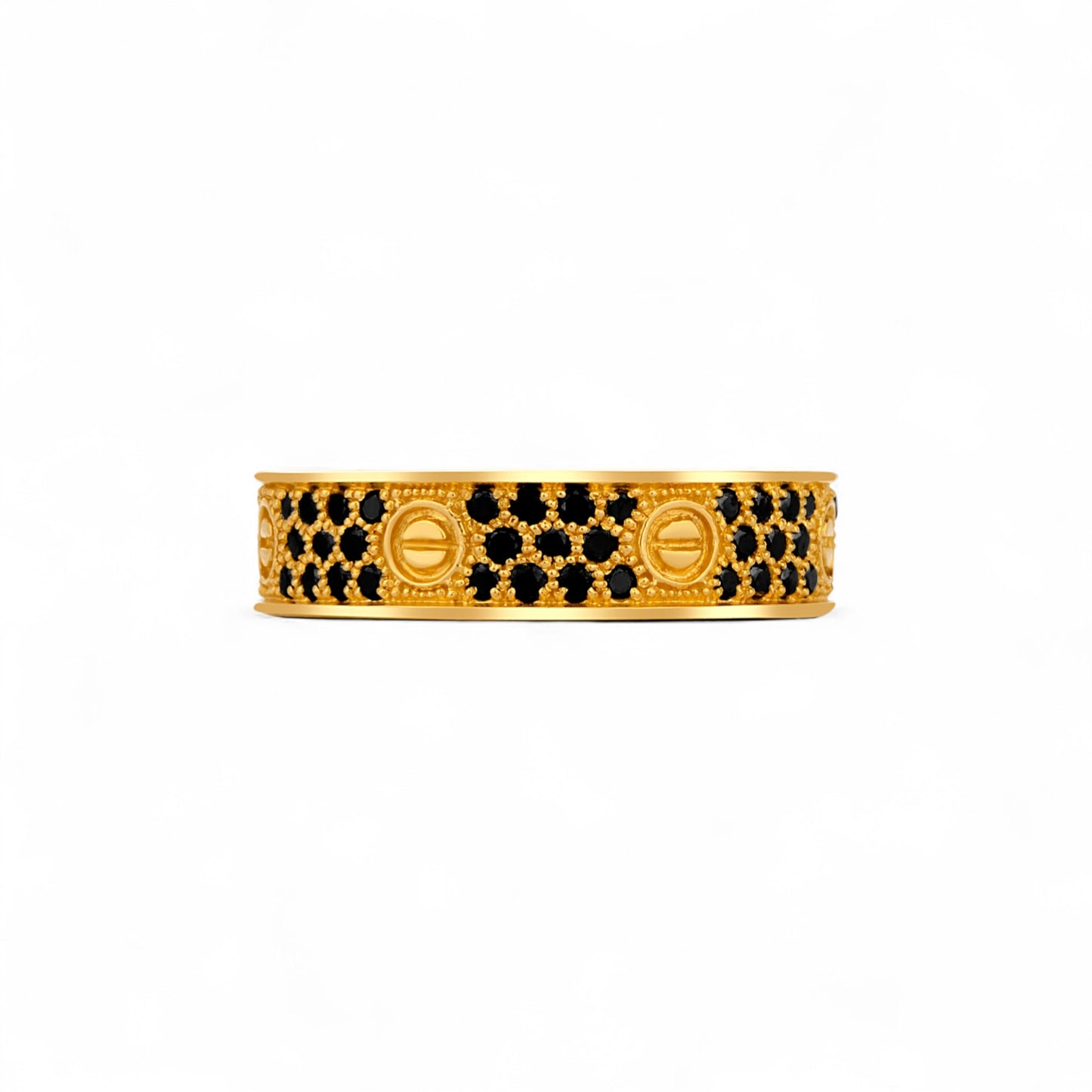Love Inspired 6mm Black Diamond Band in 18K Gold